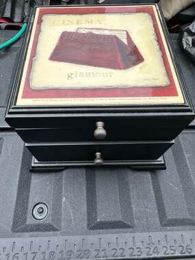 2004 Emily Adams 'Cinema Glamour' Licensed Tri-Coastal Design Black Wooden Jewel